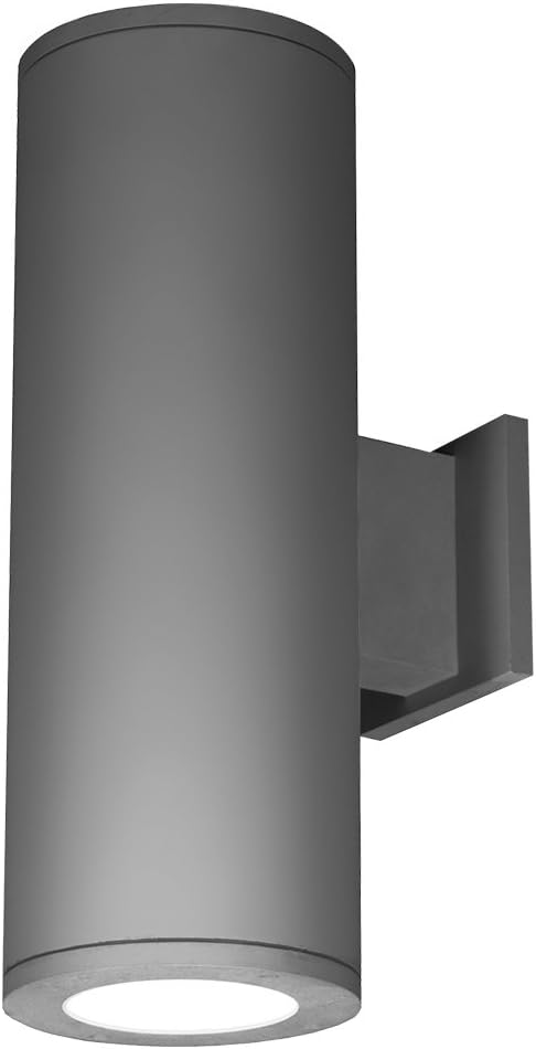 WAC Lighting DS-WD06-S927S-GH Tube Architectural 6" LED Up and Down Wall Light Straight Spot Beam 2700K 90CRI in Graphite, Double
