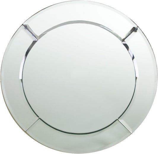 Charge It by Jay Mirror Glass Charger Plate 13” Decorative Melamine Service Plate for Home, Professional Dining, Perfect for Upscale Events, Dinner Parties, Weddings, Catering, 1 Piece, Round Framed