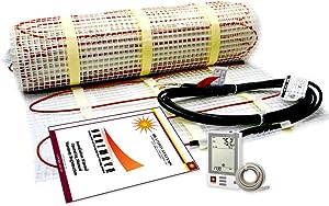 20 Sqft Electric Floor Heating System with Required GFCI Programmable Thermostat 120V