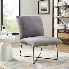Classic Brands Eternity Upholstered Armless Accent Chair, Light Grey| Mid-Century Modern | Ergonomic
