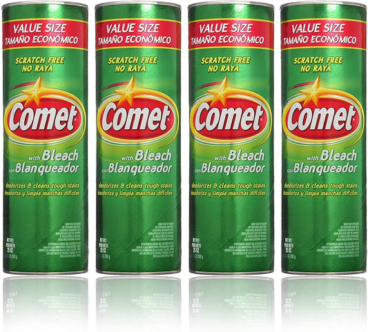 Comet Cleaner with Bleach Powder 25-Ounces | Scratch-Free | (Value Pack of 4-Units)
