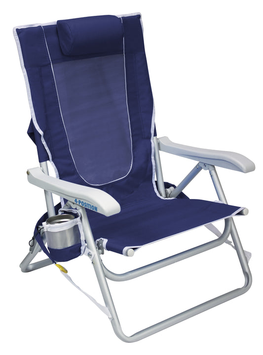 GCI Waterside Backpack Beach Chair, Nautical Blue