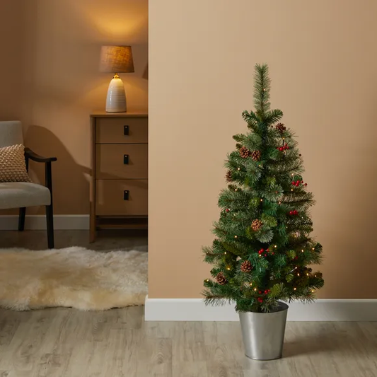 Christmas Tree 4ft ,  Artificial Holiday Xmas Pine Tree with Solid Metal Stand Legs